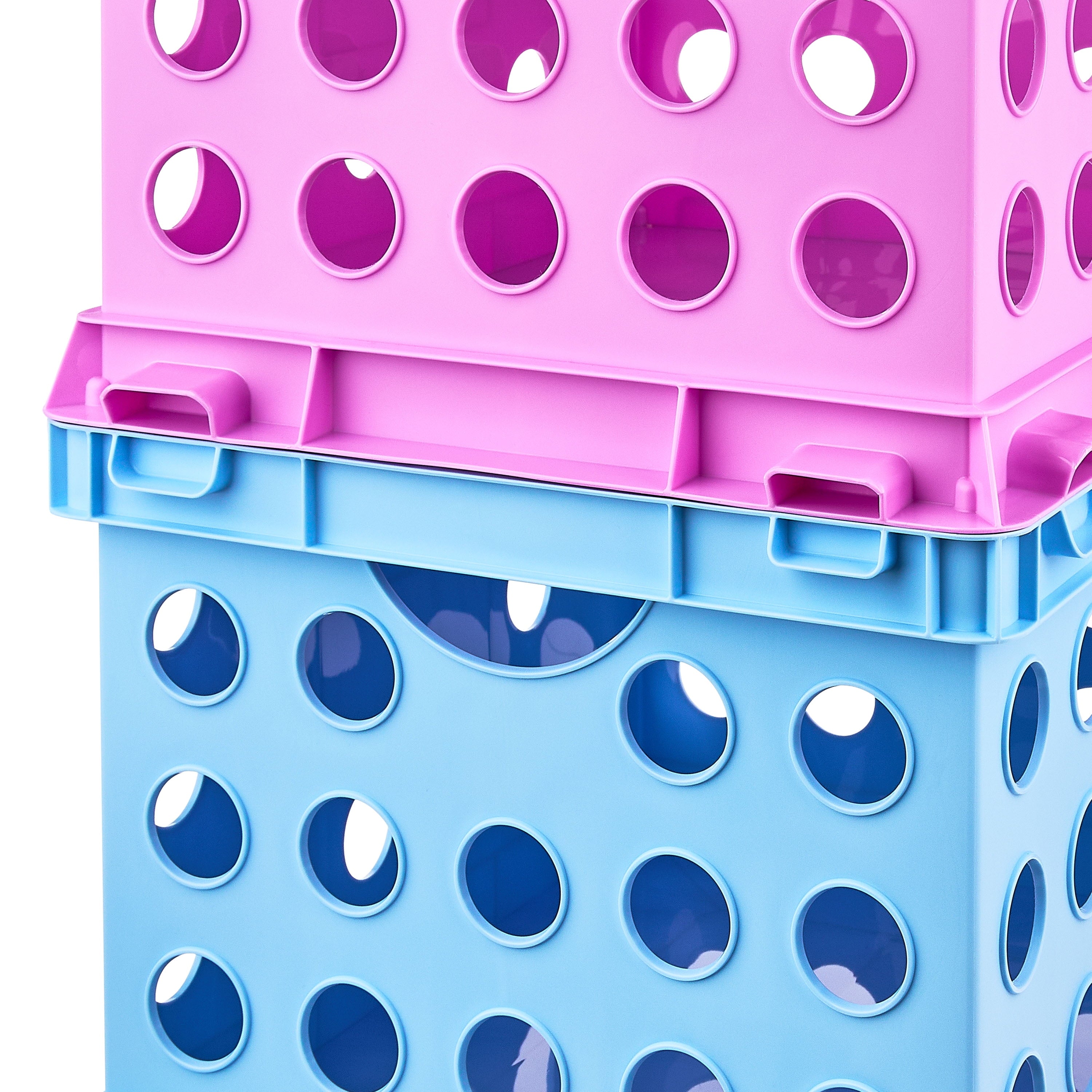 Pen+Gear Plastic File and Storage Crate, Sky Blue, 1-pack - Image 4