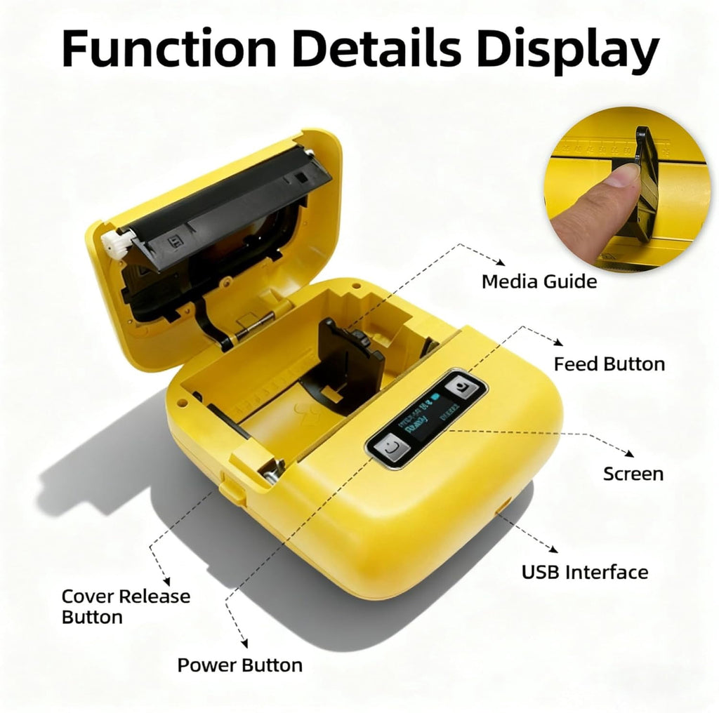 Label Maker, 3 Inch Thermal Printer Support 25-80mm Width Label, Bluetooth Portable Label Maker Machine with Tape wit... - Image 3