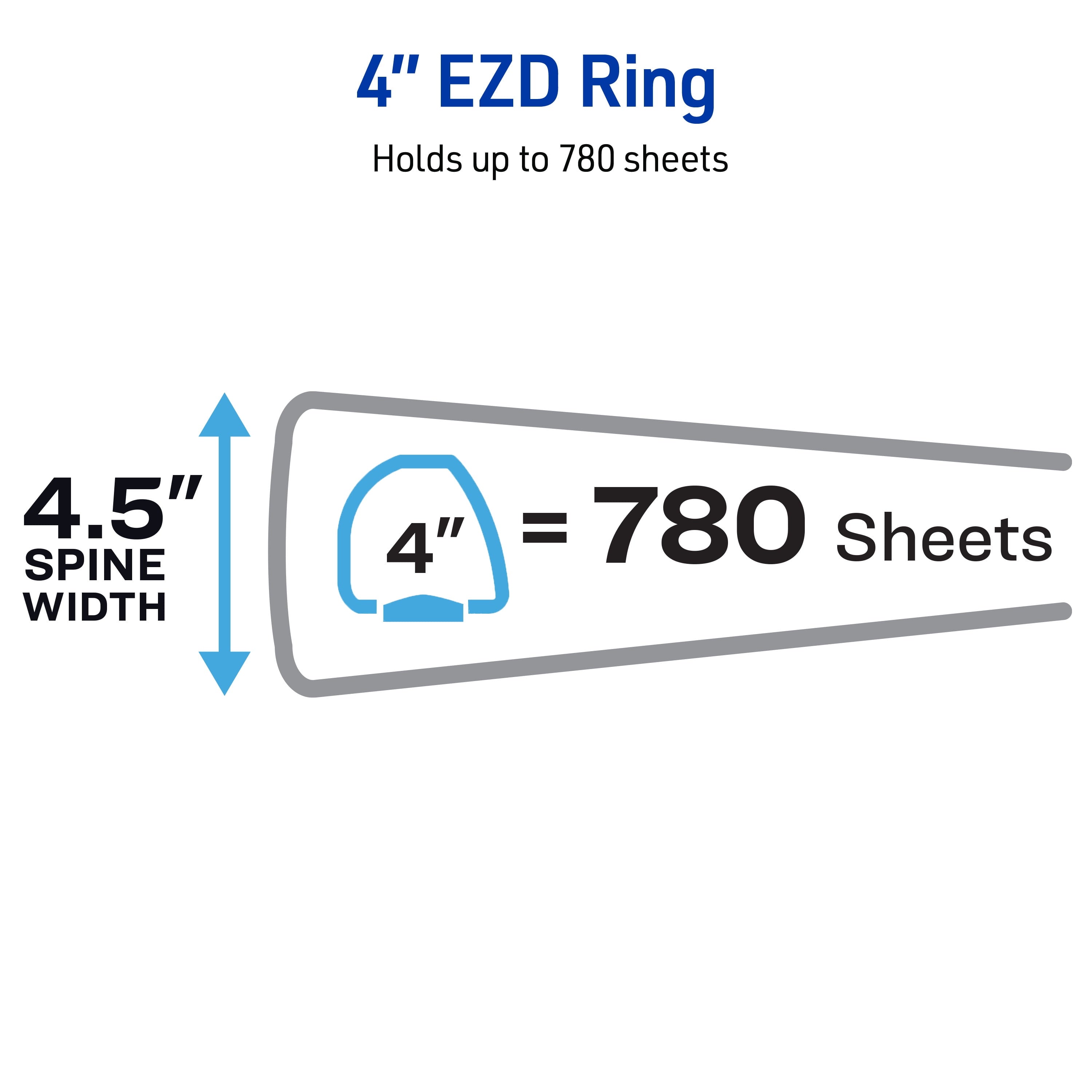 Heavy-Duty Binder, 4" One Touch EZD Rings, White (79104) - Image 4