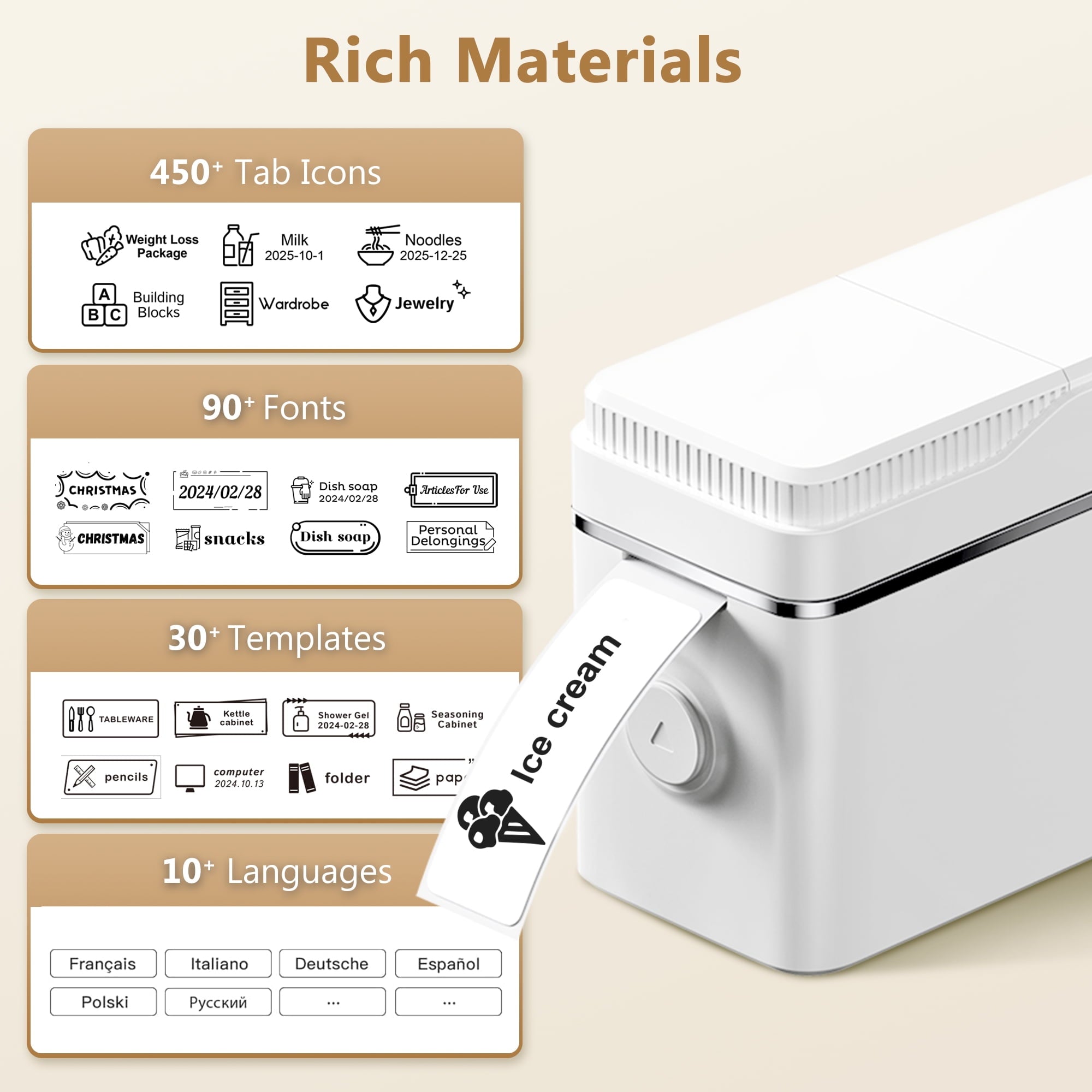 FLEXYVA P31S Label Maker Machine with Tape, Portable Thermal Printer, Bluetooth Label Printer for Organizing storage in offices and home, St - Image 4