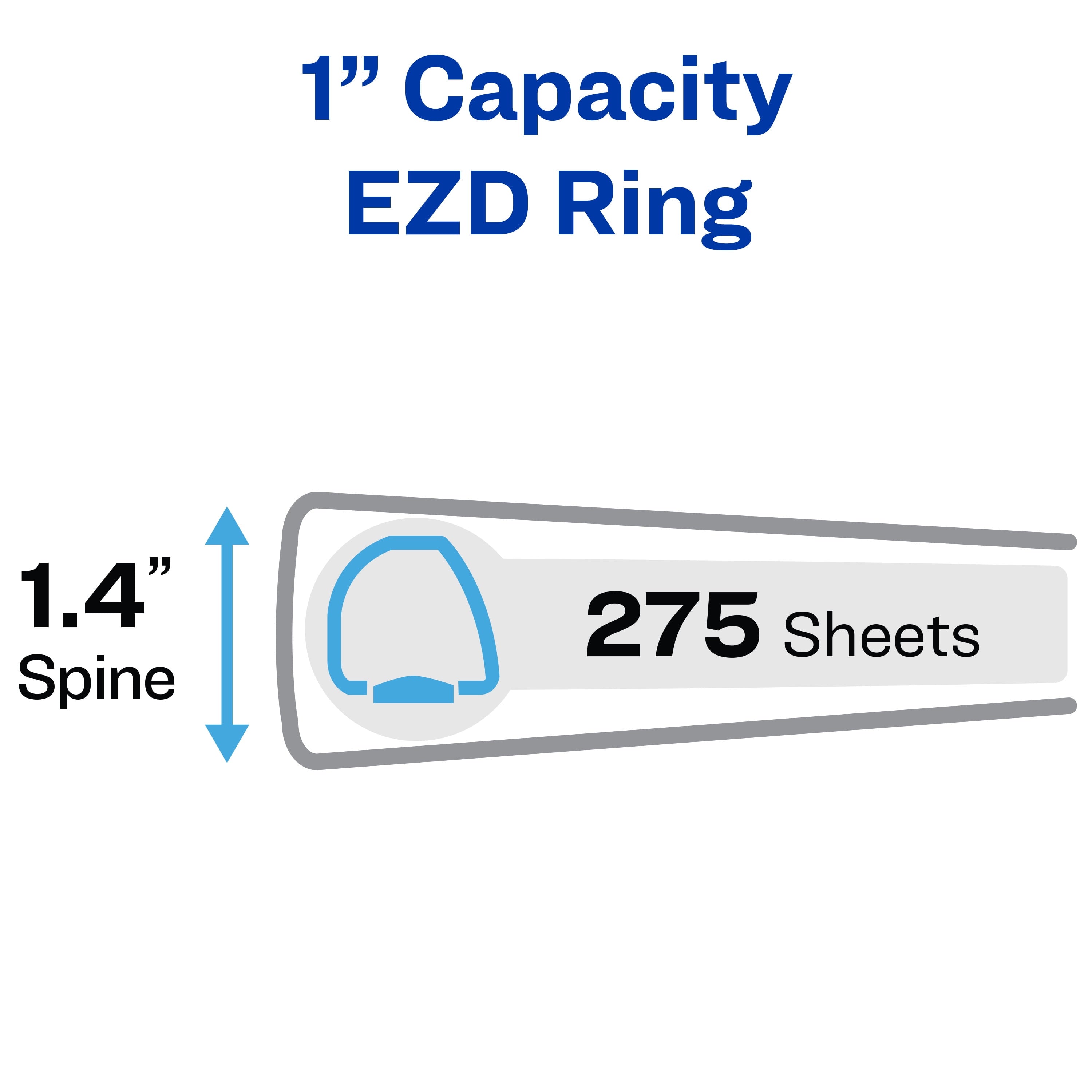 1" Heavy Duty View Binder, One-Touch EZD Ring, Black, 275 Sheets - Image 2
