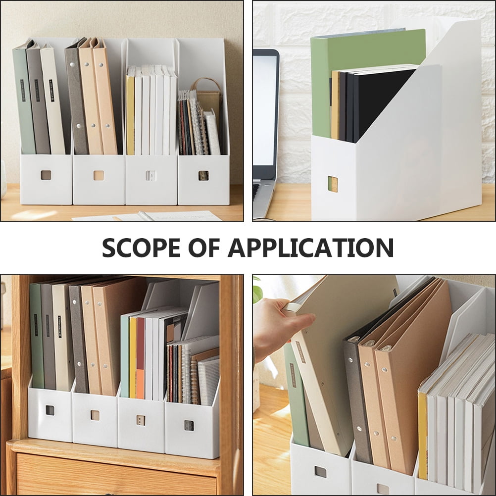 3-Piece Plastic File Document Box Set, Office Book Storage Rack, Magazine Holder, File Organizer for Home and Office - Image 5