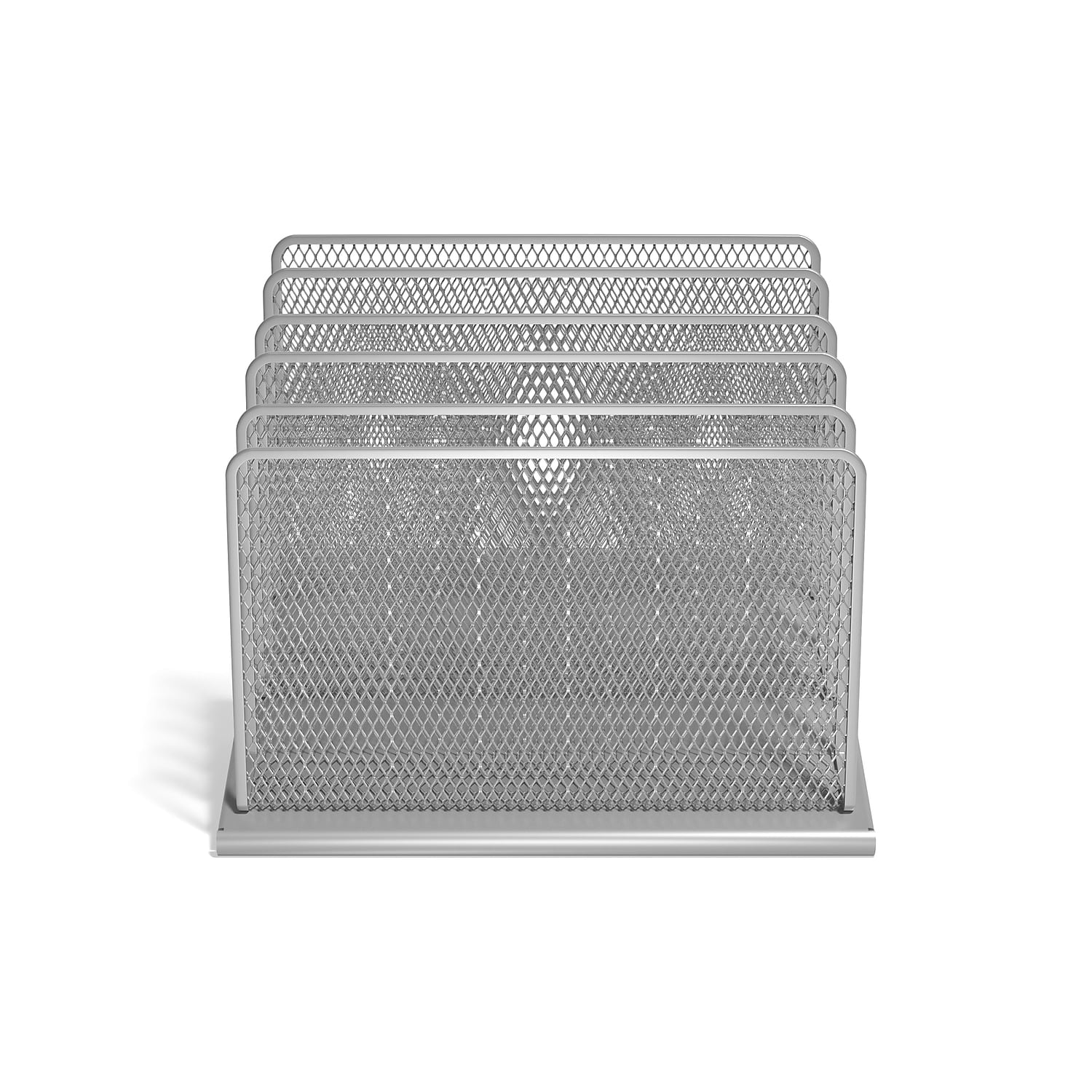 MyOfficeInnovations 5 Compartment Wire Mesh File Organizer Silver 24402450 - Image 2