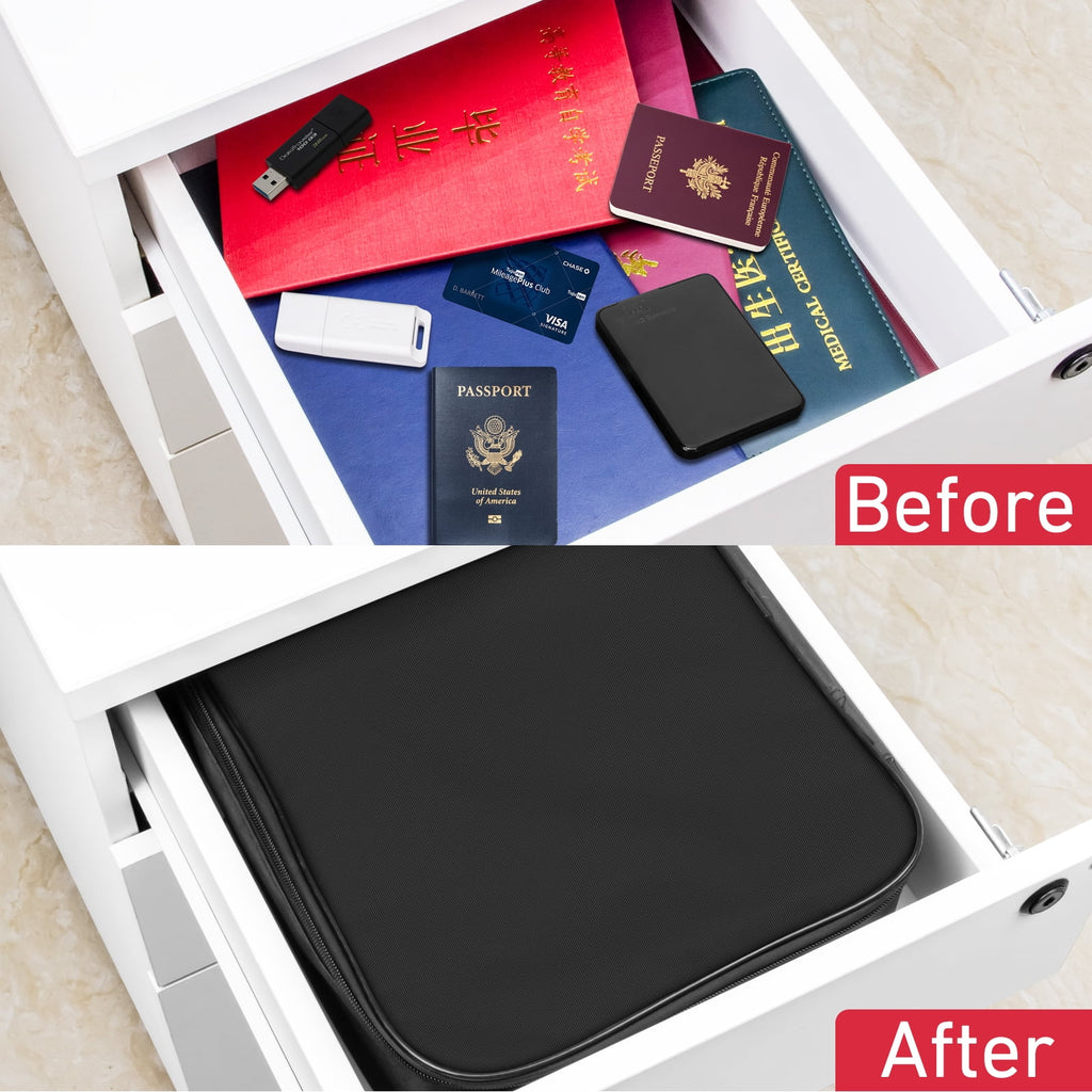 with Lock,5-Layer File Storage Case with Zipper, Safe Portable Travel Home Organizer for Laptop,Files,Certificates,Gi... - Image 2
