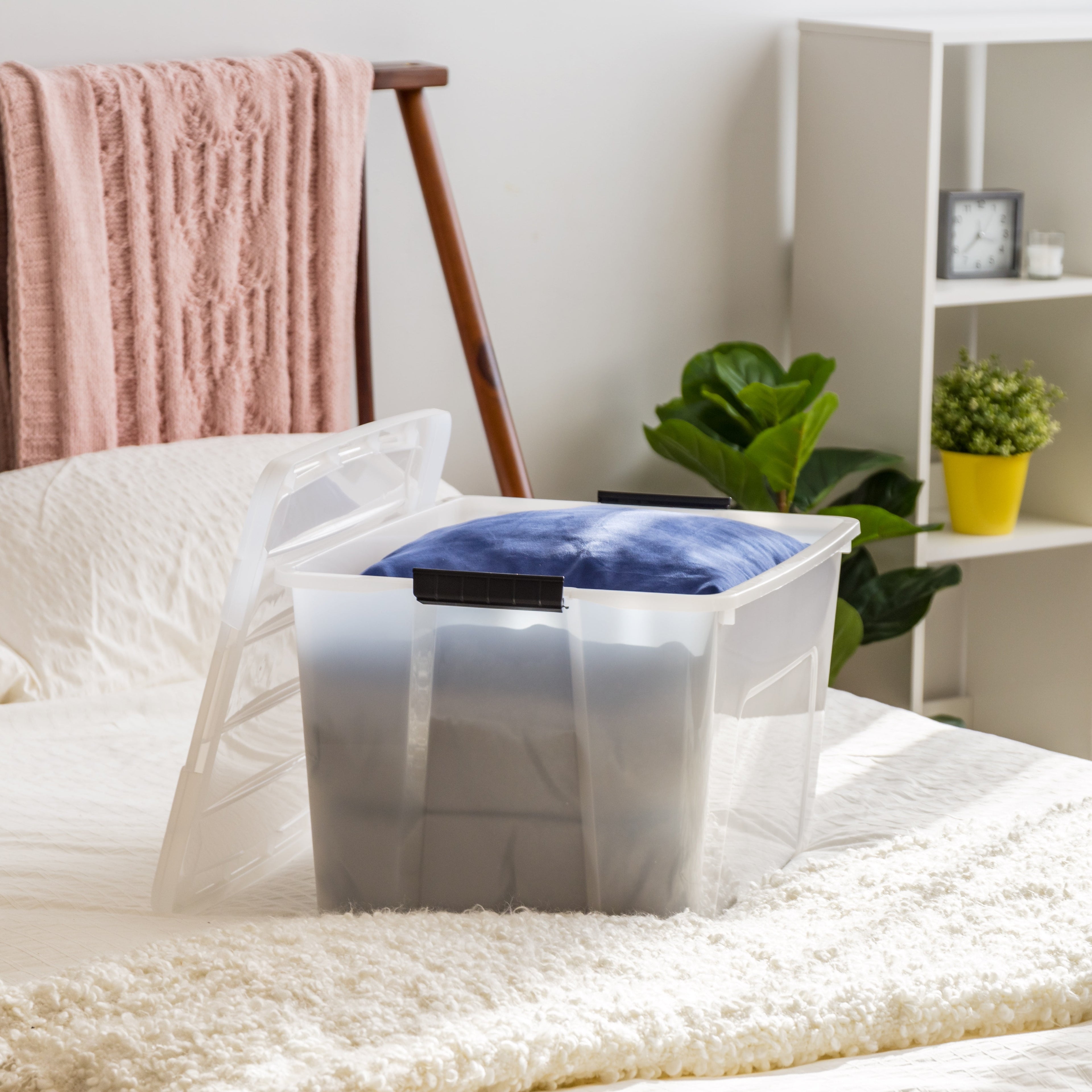 IRIS 60 Qt. Plastic Storage Bins with Lids, Stackable Storage Containers, Totes, 4 Pack - Image 4