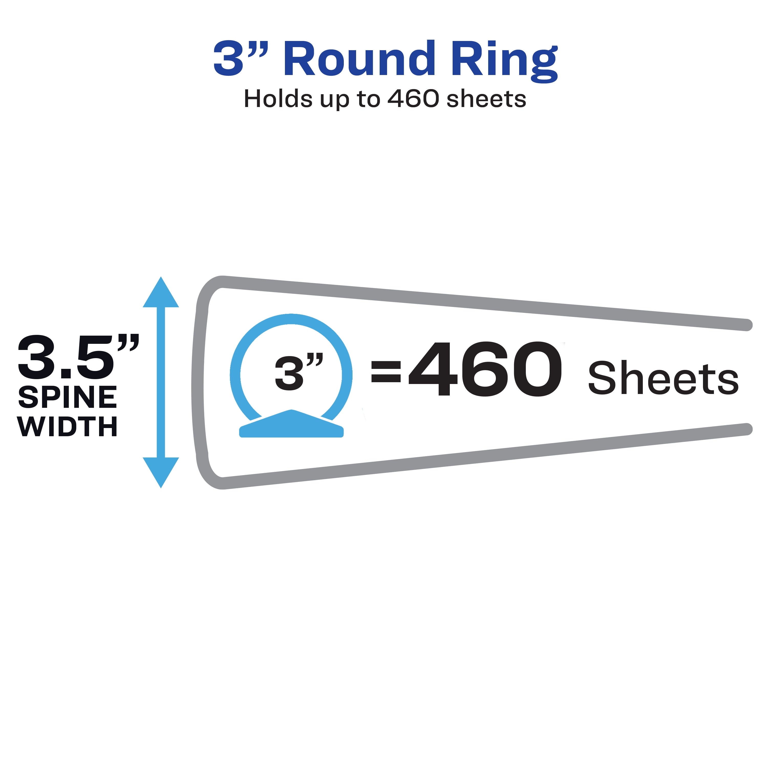 Standard View Binder, 3" Round Rings, White Binder (05741) - Image 2