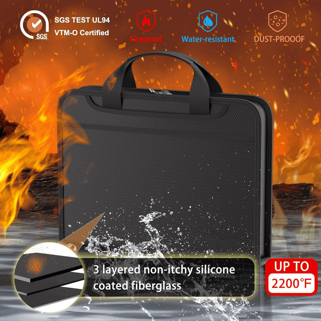 FAKYFJ Fireproof Accordion File Organizer, Fire Proof Document Organizer with Zipper & Handle, Water-Resistant Important Document Organizer - Image 3