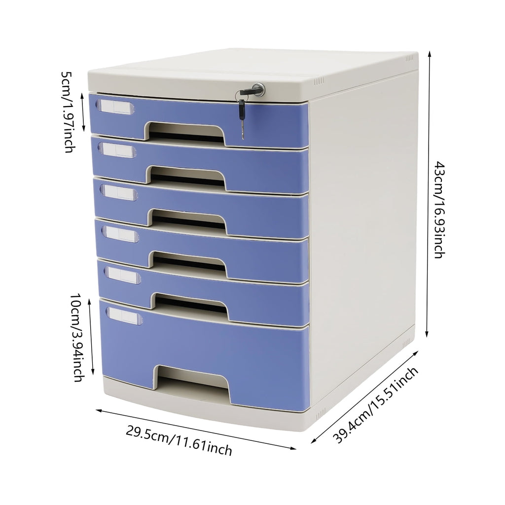 Rectangular Organizing Box, Drawer Type Storage Box with 6 Compartments, Drawer File Organizer for study, office, living room, bedroom, dorm - Image 2