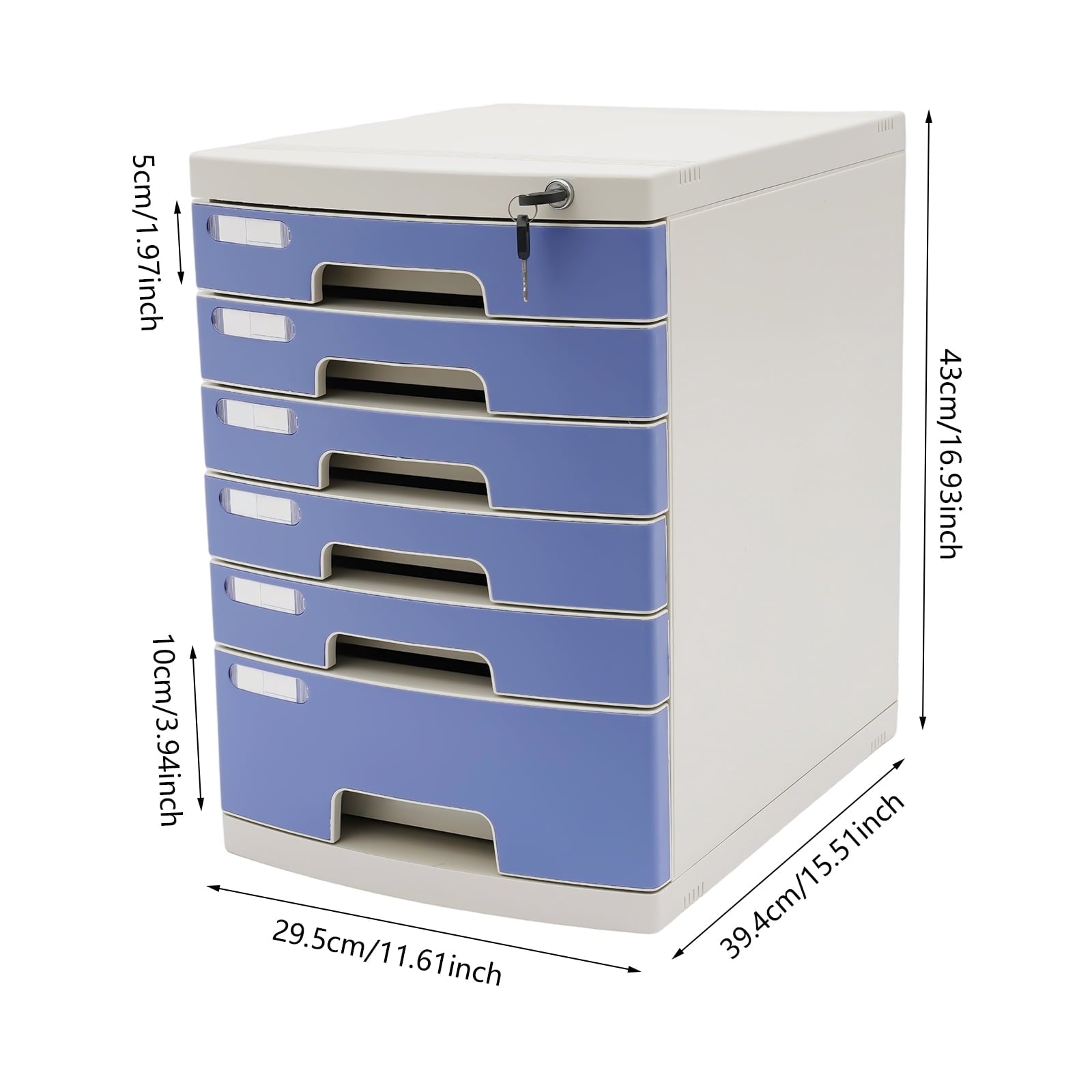 Rectangular Organizing Box, Drawer Type Storage Box with 6 Compartments, Drawer File Organizer for study, office, living room, bedroom, dorm - Image 2