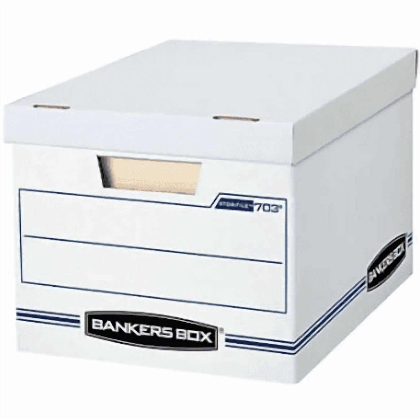 Basic Duty Letter/Legal File Storage Box with Lids, 10 Pack, White Corrugate Cardboard - Image 6