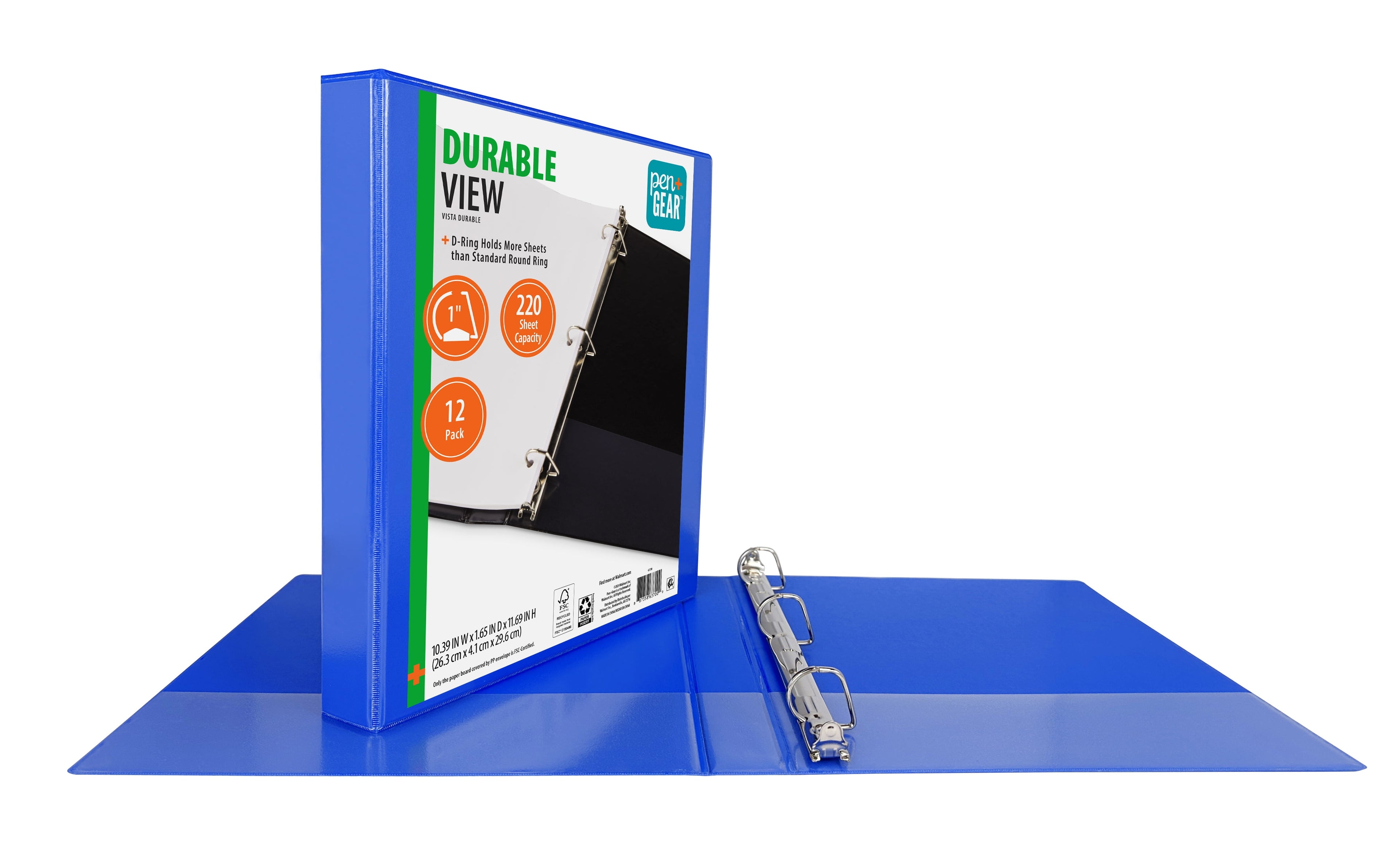 Pen + Gear 1-inch, Durable Binder, D-Ring, Blue, 12 Pack - Image 6