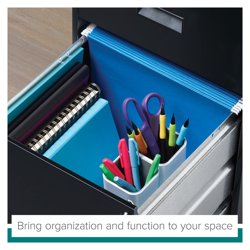 18" Deep 2 Drawer Letter Width Vertical File Cabinet, Black - Image 4