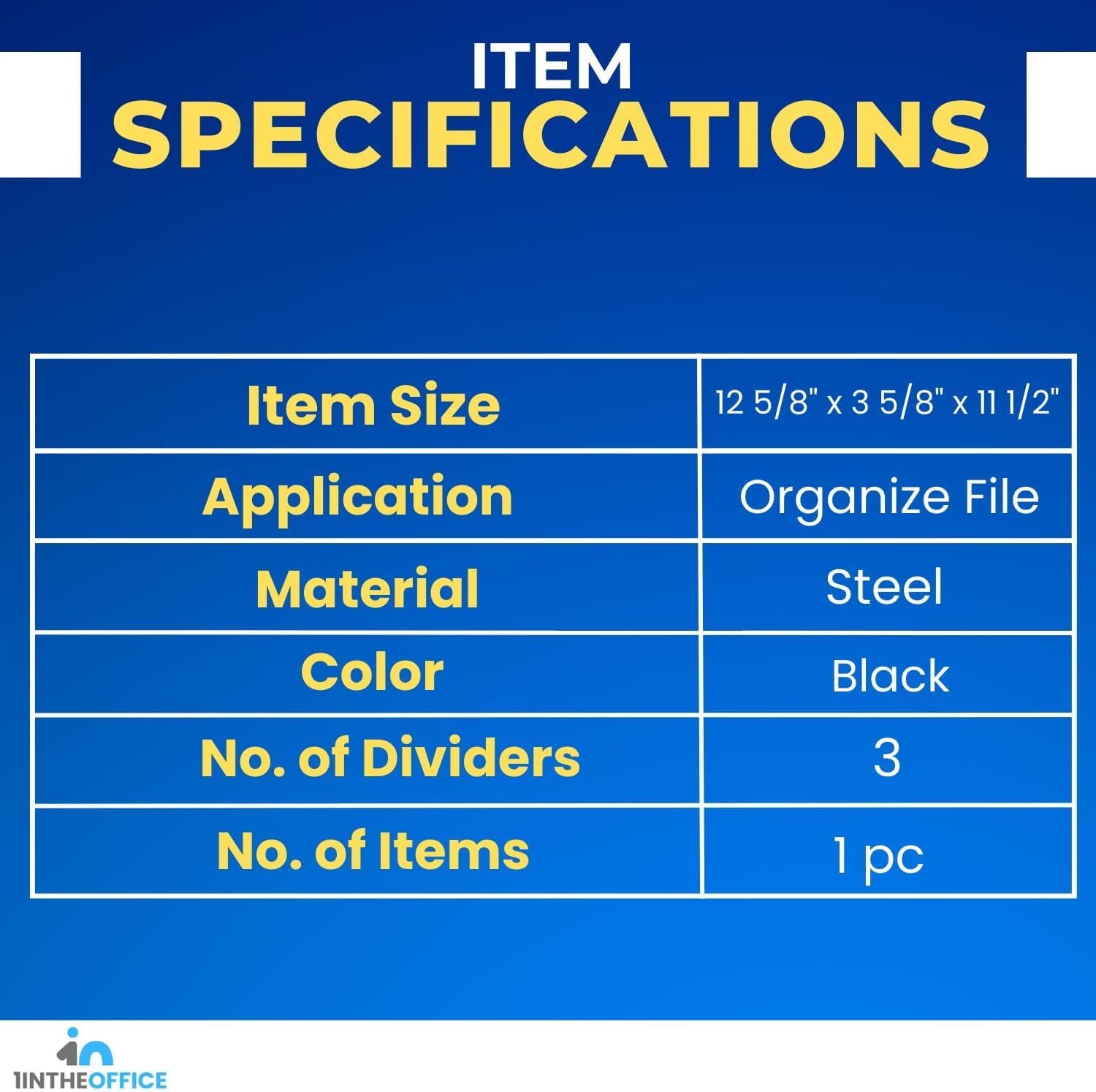 1InTheOffice 3 Tiers File Folder Organizer, Desk Sorter, Black Mesh - Image 5