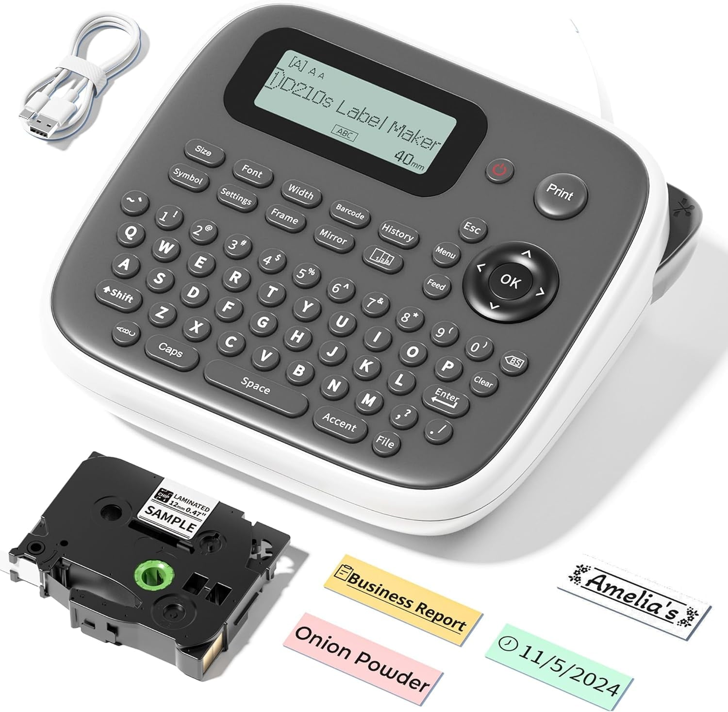 Machine with-Tape, er Machine with Waterproof-s 12mm 0.47, Laminated Inkless Printer, D210s ing for Home Organization... - Image 4