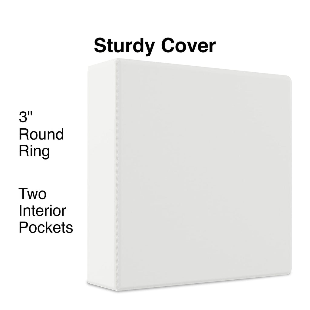 Staples Economy 3" 3-Ring View Binders White 12/Carton 23743/21691VS - Image 3