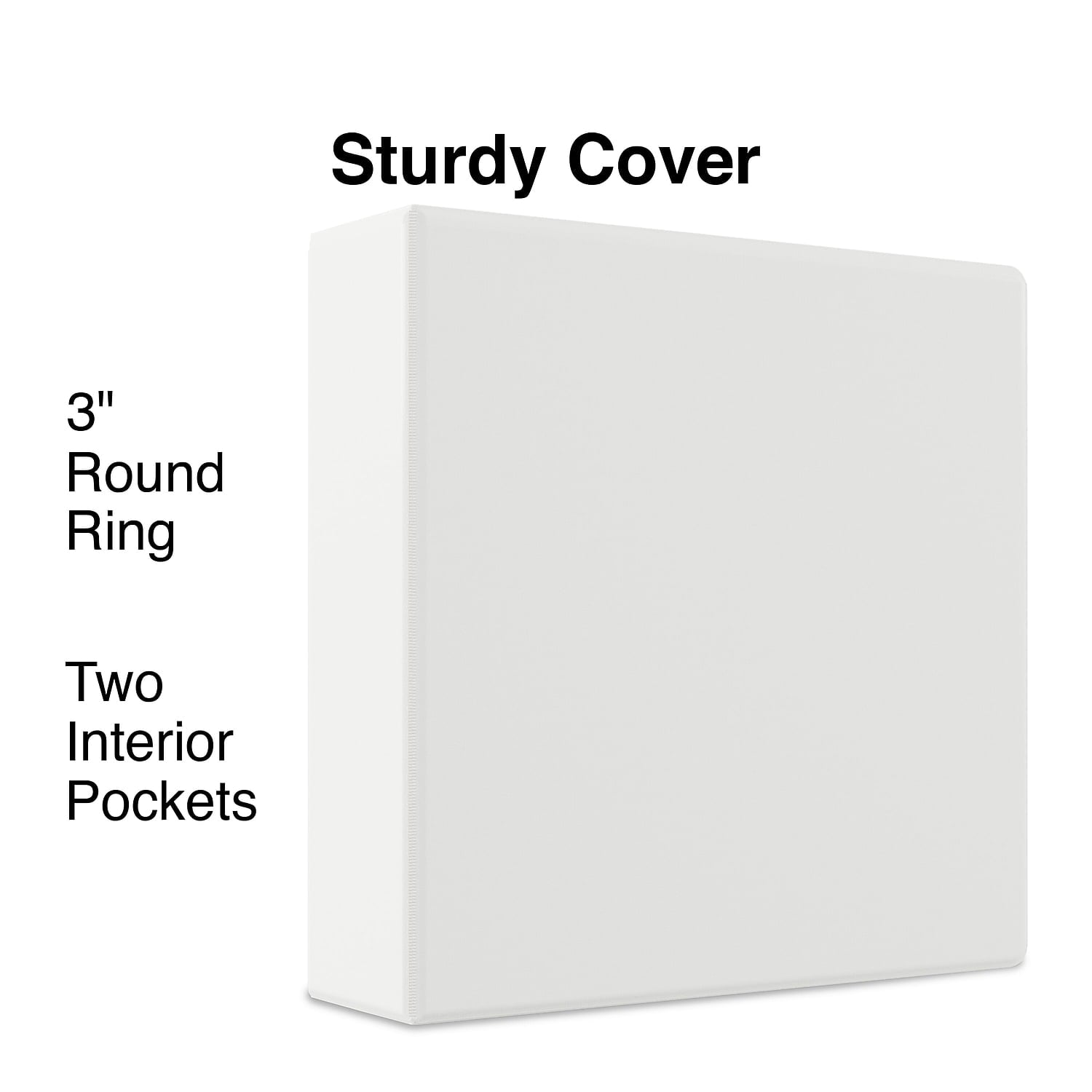 Staples Economy 3" 3-Ring View Binders White 12/Carton 23743/21691VS - Image 3
