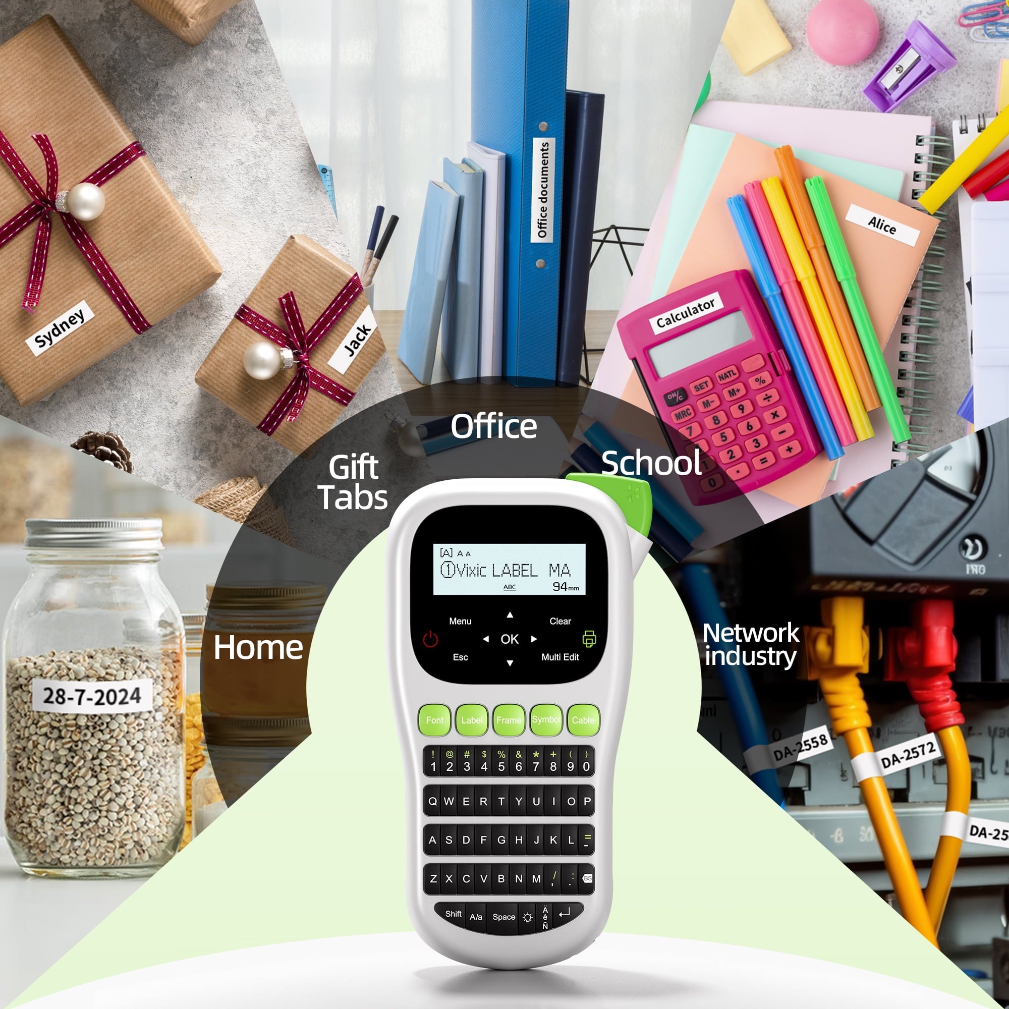 H1100 Handheld Label Maker, Label Printer Machine with Tapes, Portable Label Tape Makerfor Home, Office Organization,... - Image 4