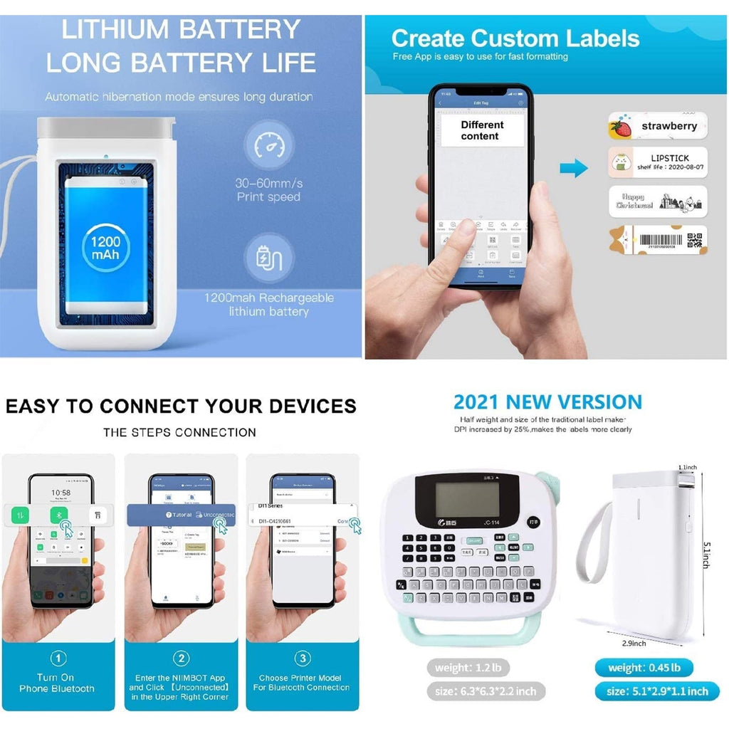 Label Maker Machine Sticker Thermal Printer Machine Bluetooth Label Maker for Home Office - Image 5