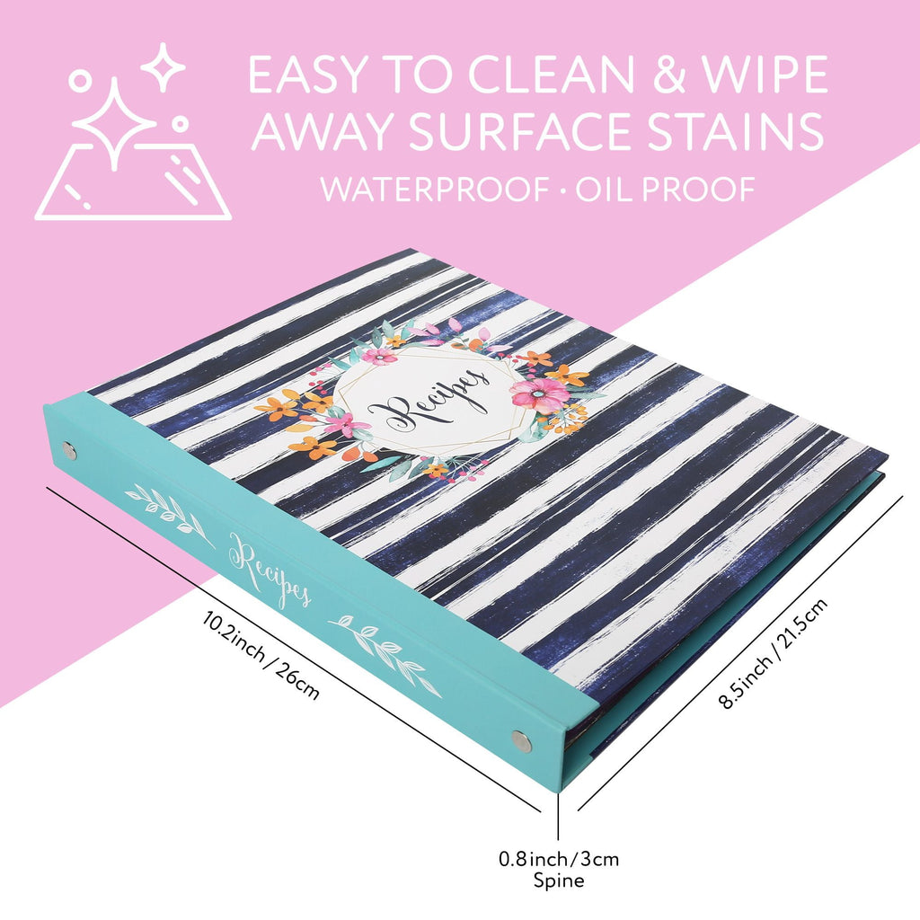 Recipe Binder, 3-Ring Recipe Binder, Kitchen Recipe Cards Binder Organizer Set, 8.5" x 10" - Image 3