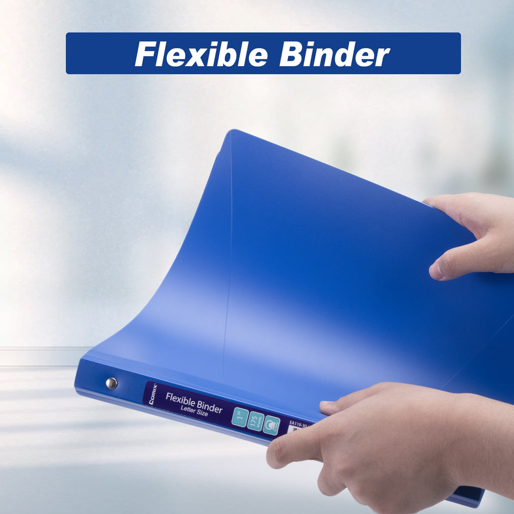 3 Rings Binder 1 inch Round Ring, 175 Sheets Organizer with Pockets, 4-Pack Assorted Color - Image 4