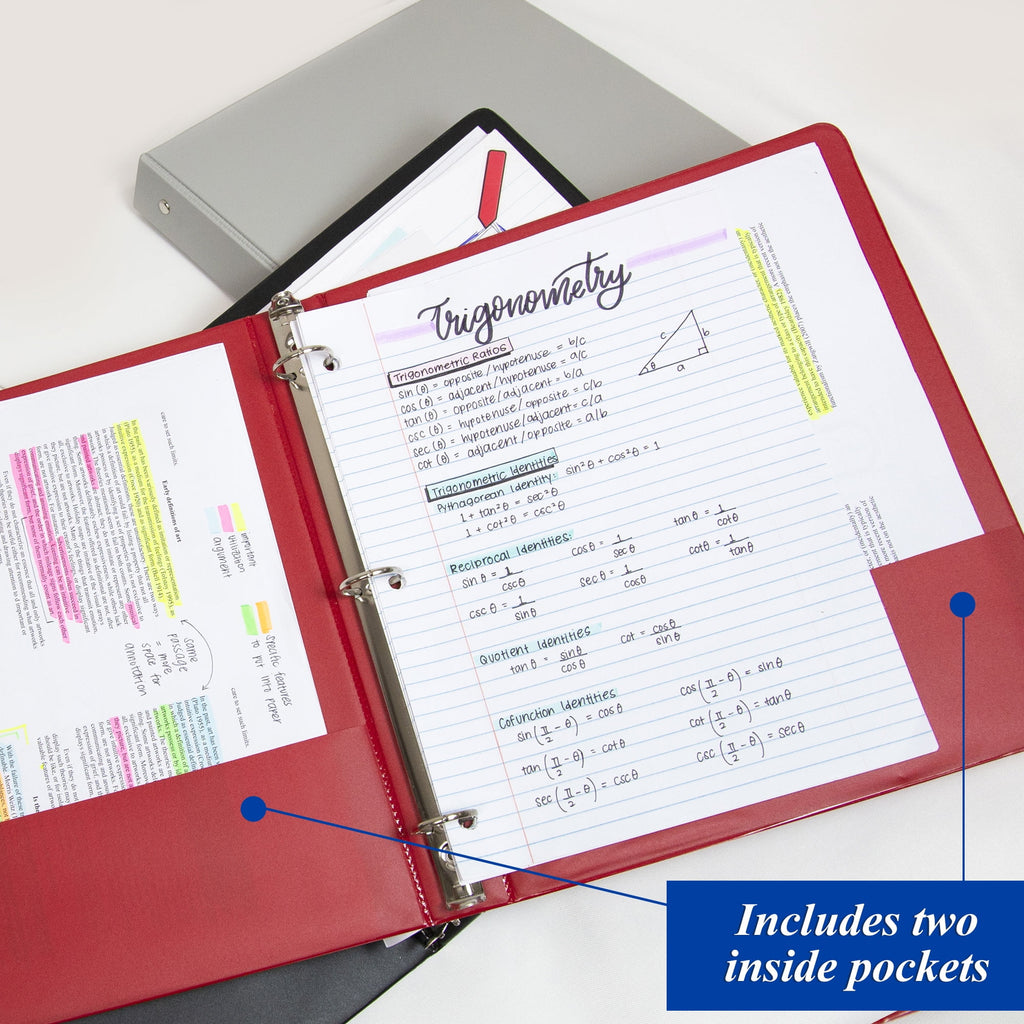 BAZIC 3 Ring Binder 1" Economy Binders Assorted Color, Hold 175 Sheets, 4-Count - Image 3