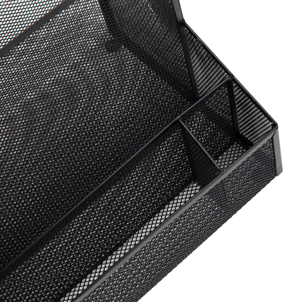 Desktop Organizer, Vertical File Storage, Letter Size, Office, Metal, Black - Image 5