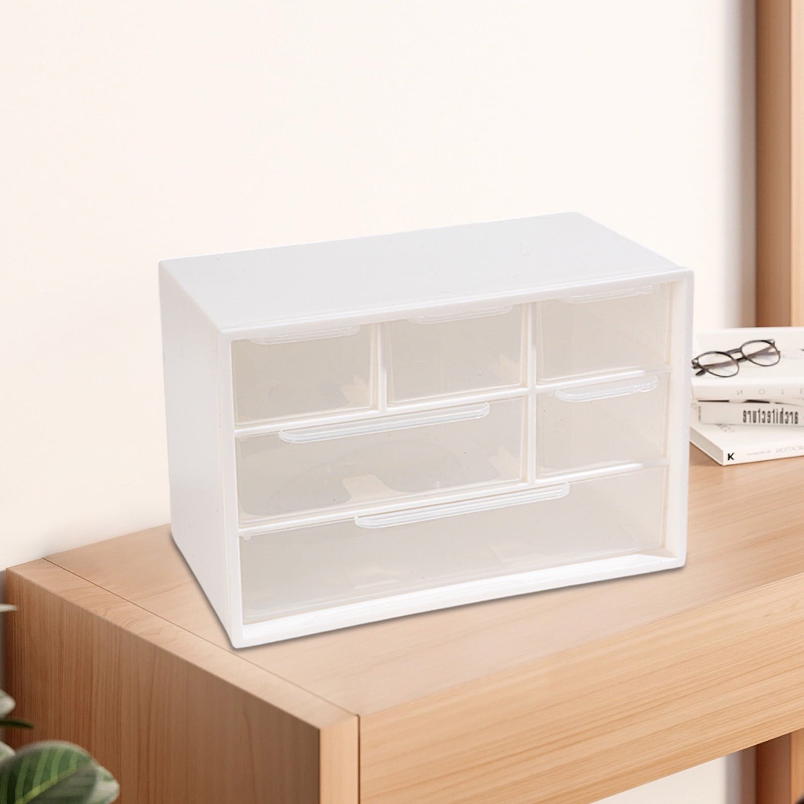 Mini Desk Drawer Organizer with 6 Clear Drawers - Small Plastic Storage Box for Office, Classroom, Crafts, Home Deskt... - Image 6