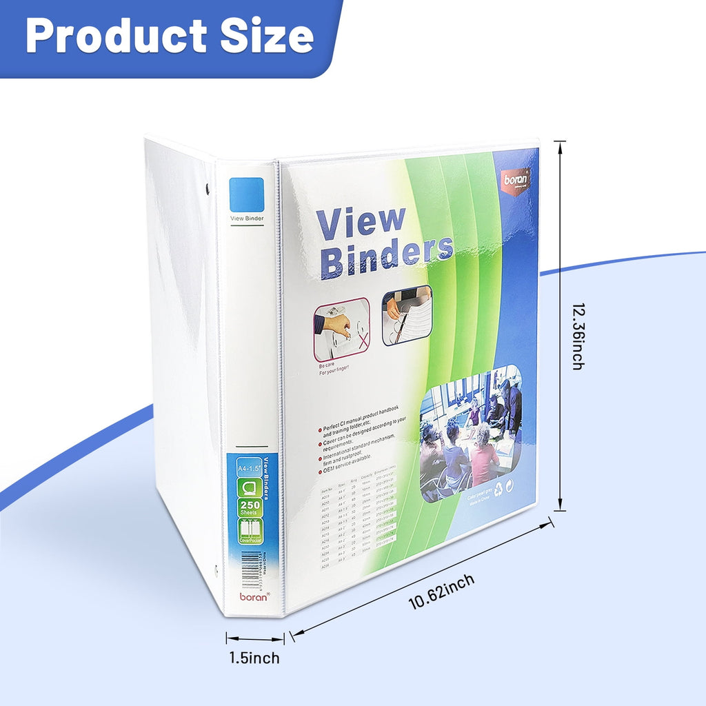 3 Ring Binder 1.5 inch Heavy-Duty View Binders for School, Office, 4 Pack, School Supplies - Image 3