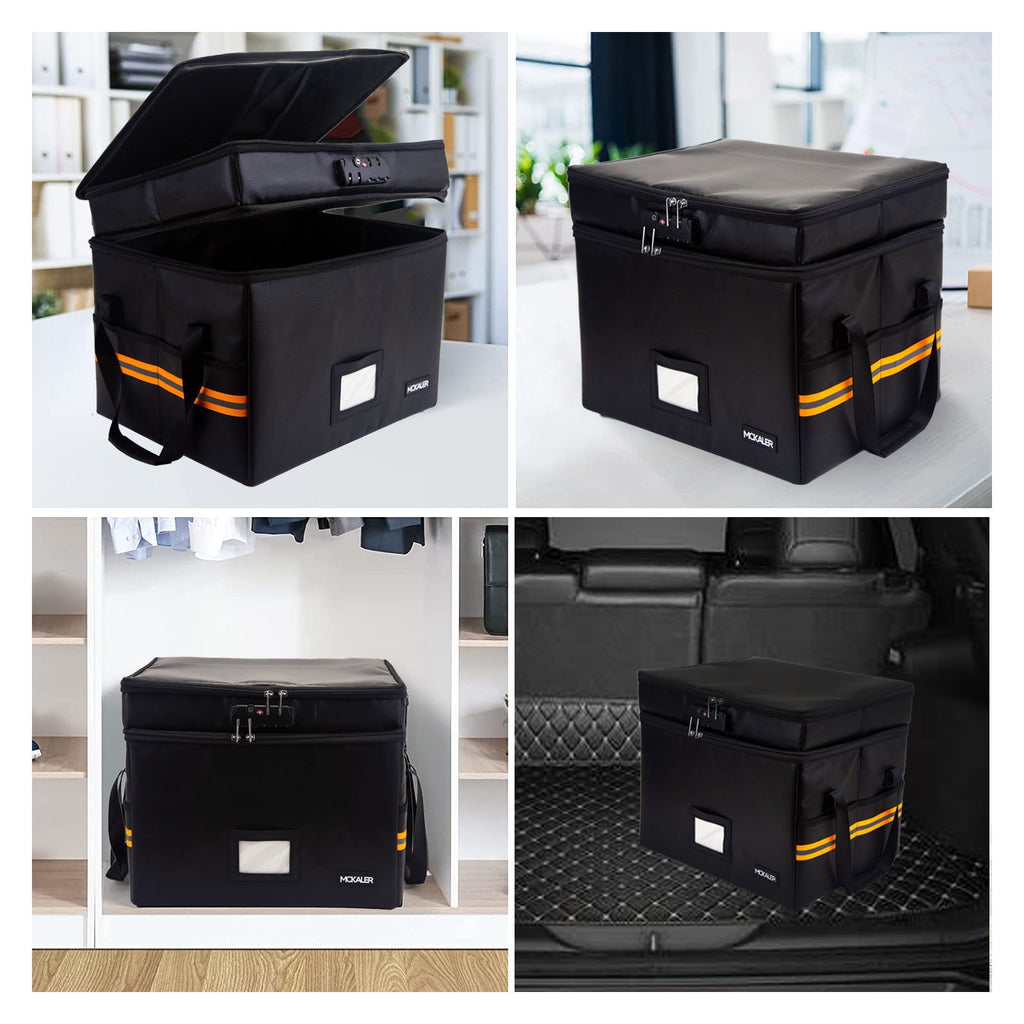 Fireproof Storage Box, Lockable Polypropylene File Organizer, Portable Office Filing Solution, Stackable Design - Image 6