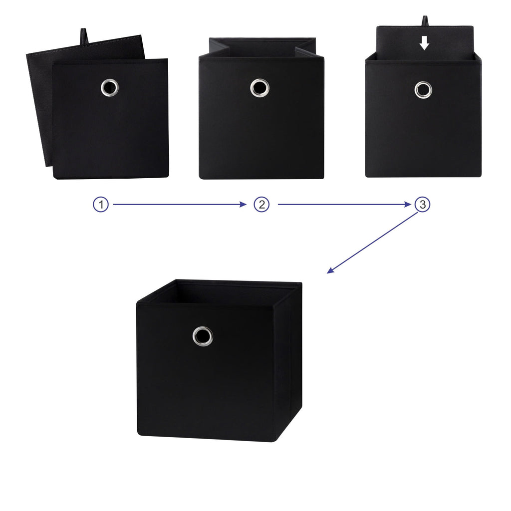 Collapsible Fabric Cube Storage Bin, Rich Black - Image 4