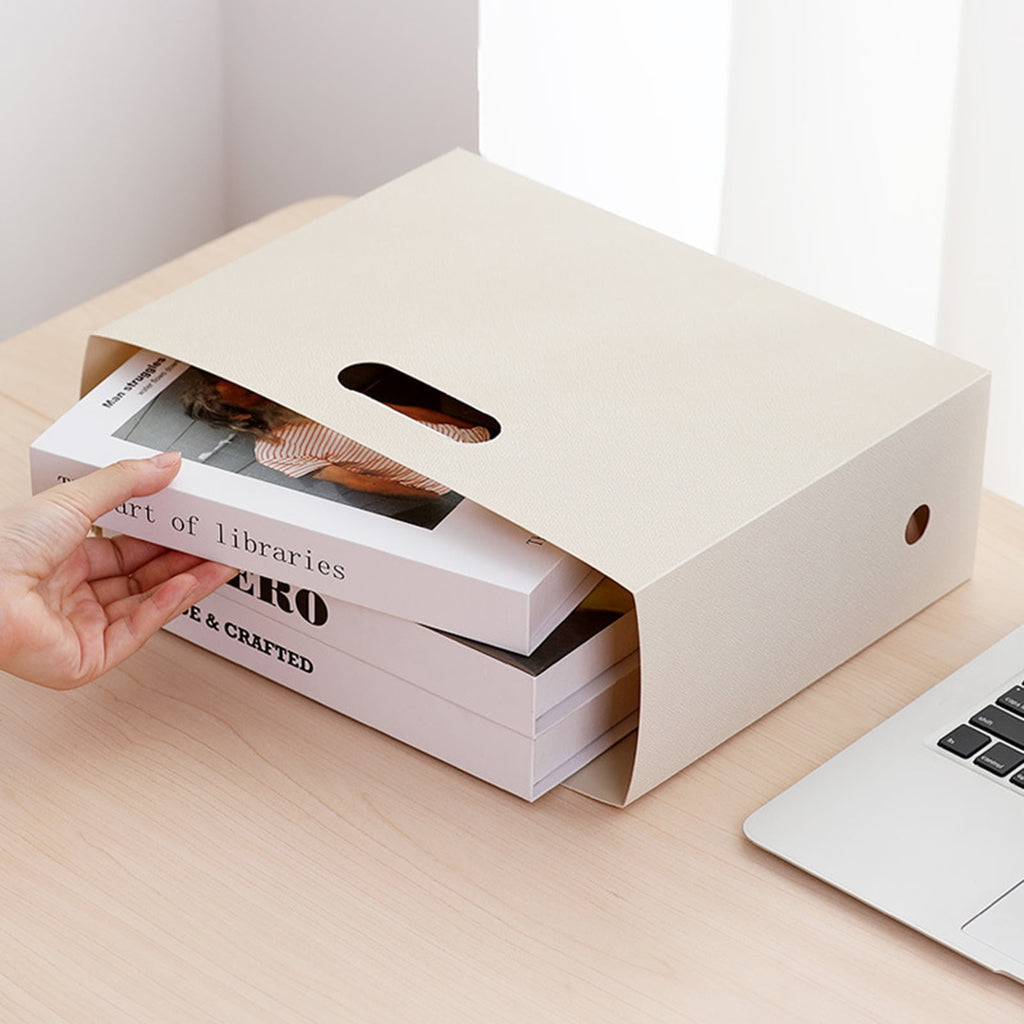 Document Storage Box Folding Large Capacity File Storage Vertical Desk Office Desktop Sundries Organizer for School,B... - Image 5
