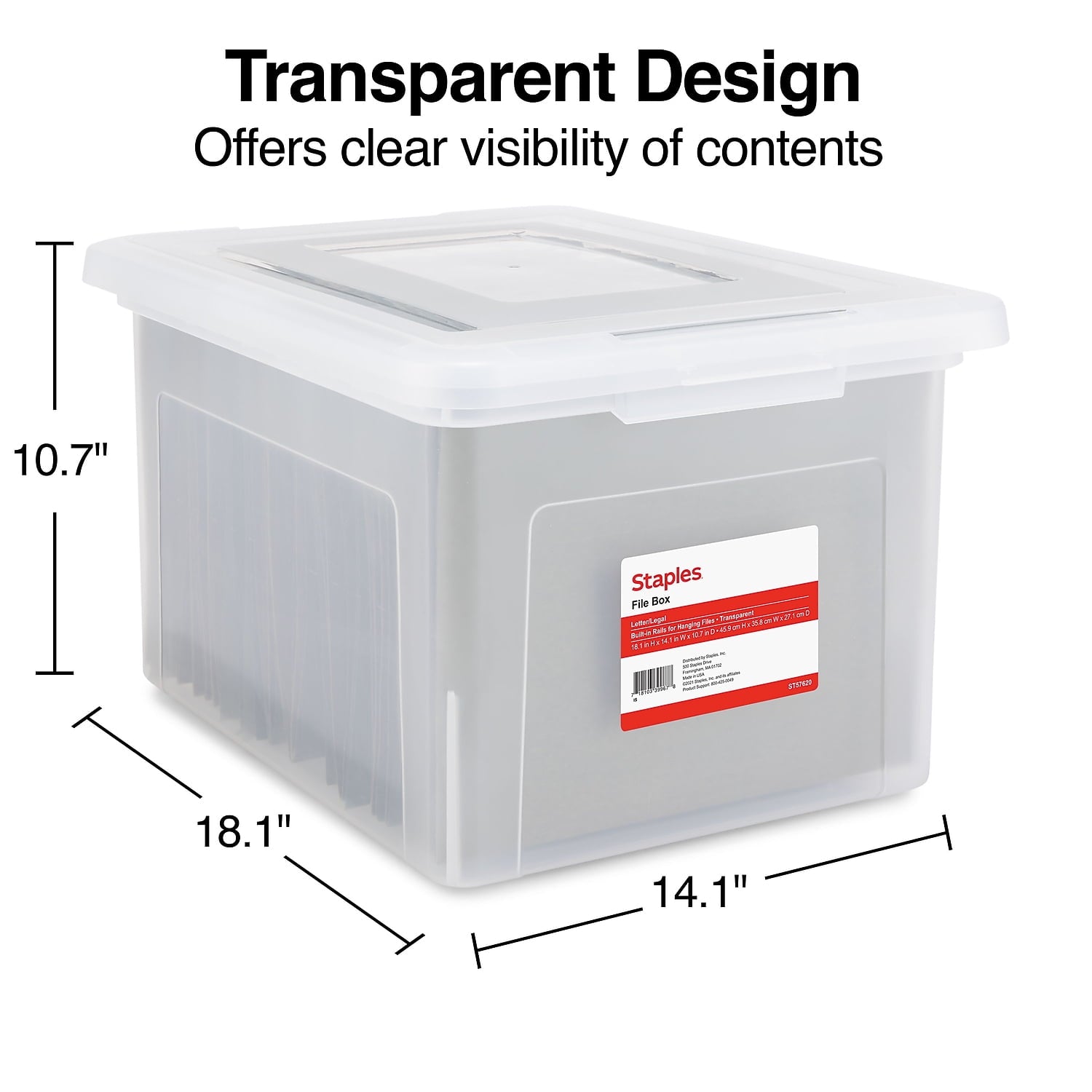 File Box Plastic File Box Snap Letter/Legal Size Clear (140168/140139) - Image 6