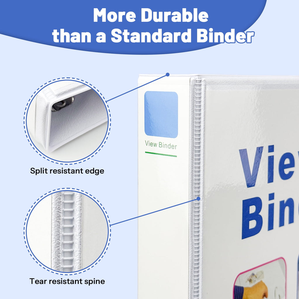 3 Ring Binder 1.5 inch Heavy-Duty View Binders for School, Office, 4 Pack, School Supplies - Image 6