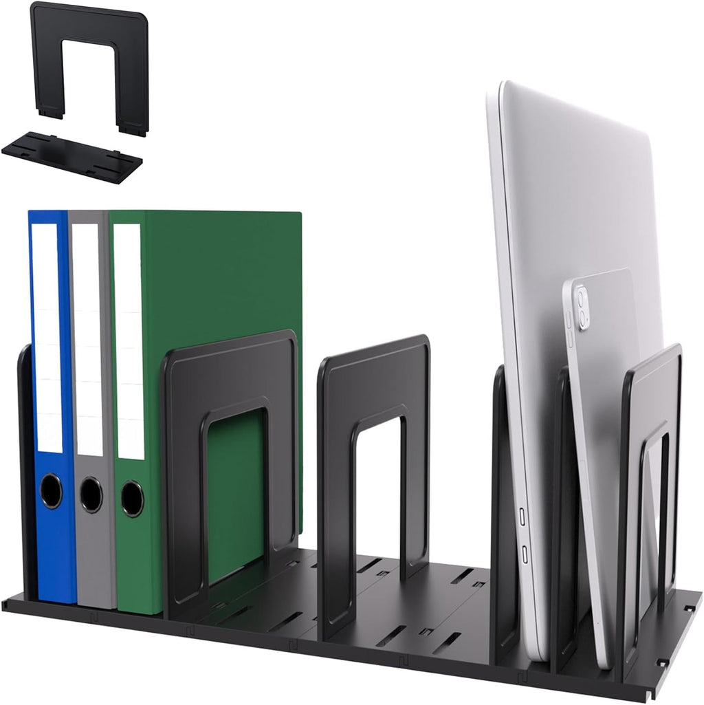 Adjustable vertical file divider, expandable upright file shelf, desktop folder organizer, school office file organiz... - Image 2