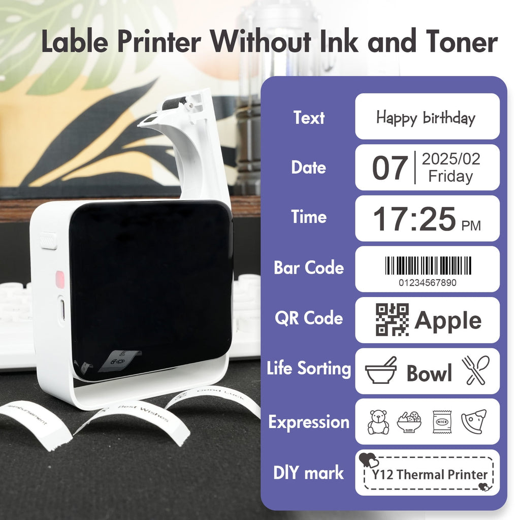 BAOKALER Bluetooth Label Maker Machine with Tape, Inkles Thermal Printer Without Ink and Toner Support for IOS, Android - Image 3