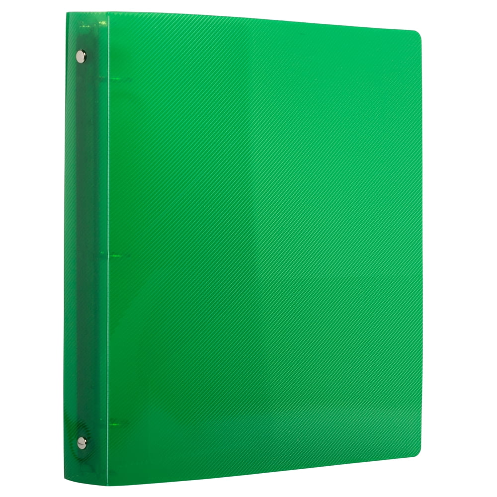 Plastic Binders, 1 inch, 3 Metal Rings, Green, 1 Pack - Image 2