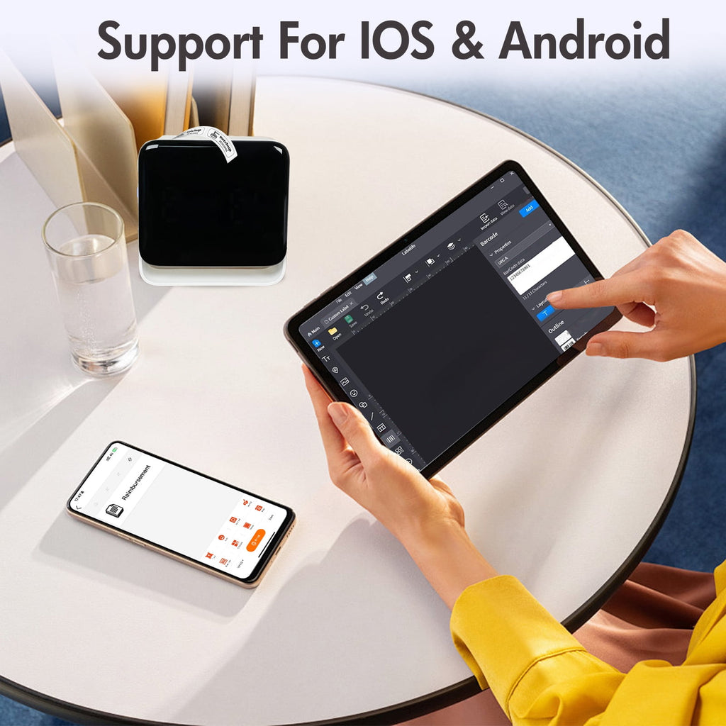 BAOKALER Bluetooth Label Maker Machine with Tape, Inkles Thermal Printer Without Ink and Toner Support for IOS, Android - Image 4