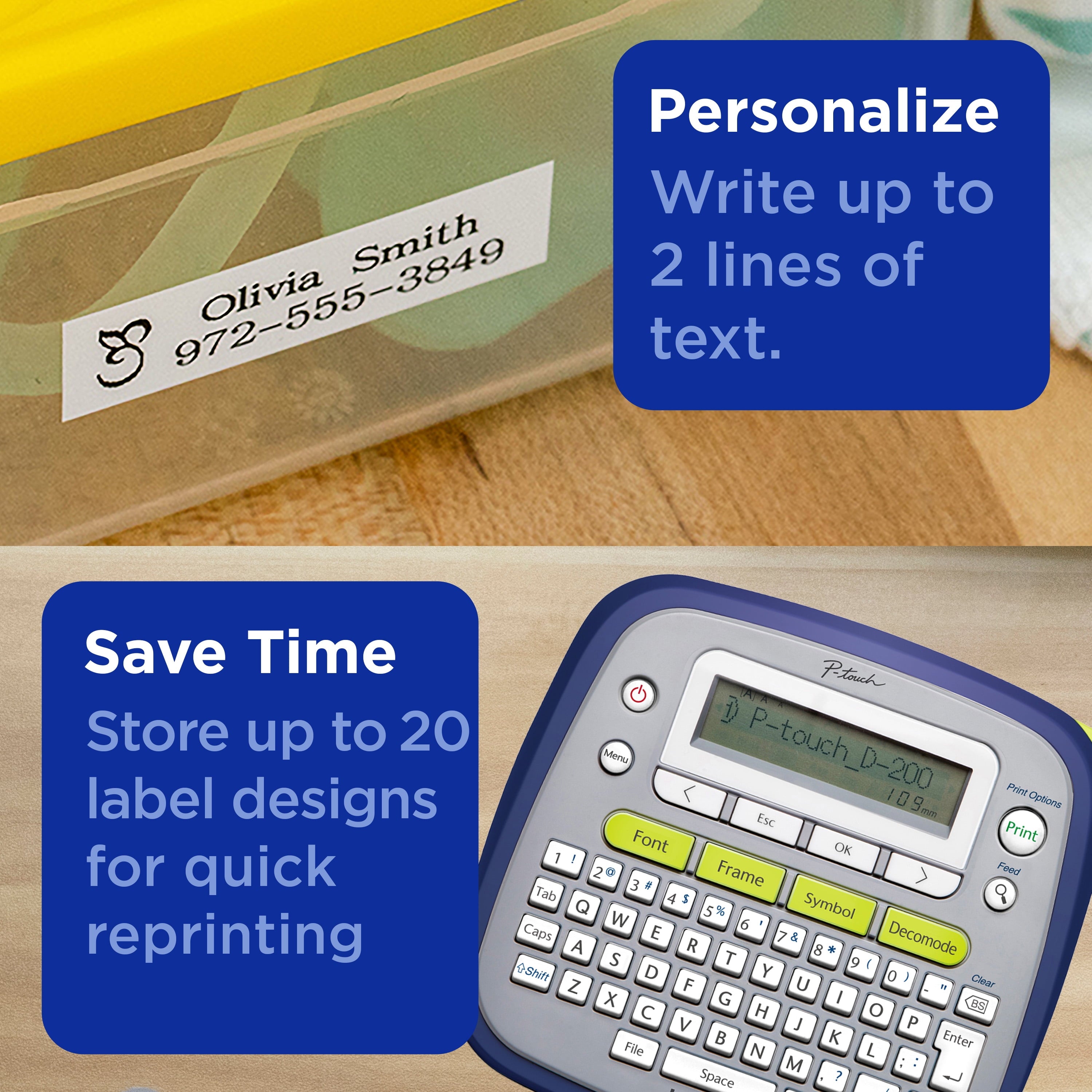 Brother P-Touch PT-D200G Label Maker with Tape, Easy-to-Use Home & Office Labeling Solution, 1 Piece - Image 3