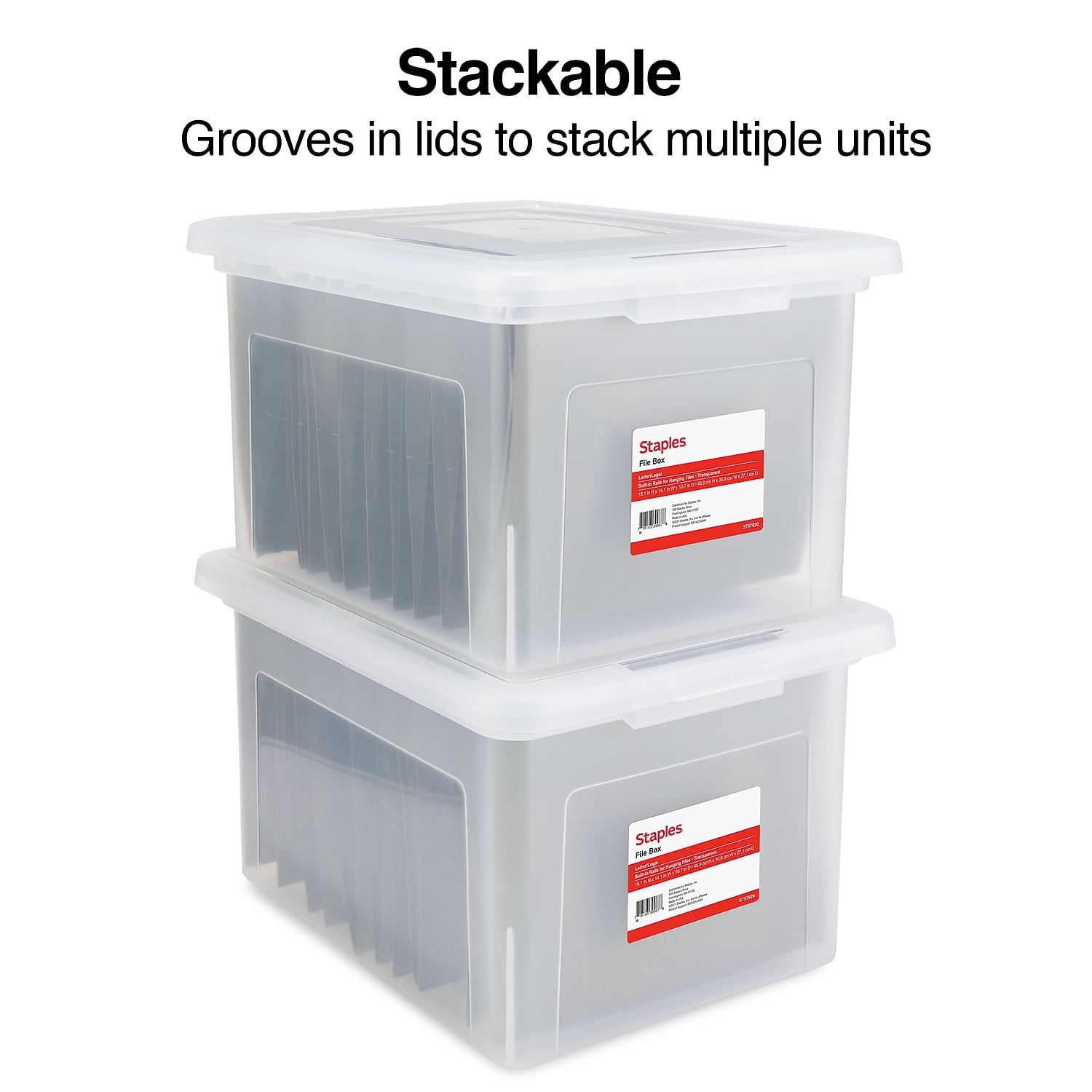 File Box Plastic File Box Snap Letter/Legal Size Clear (140168/140139) - Image 5