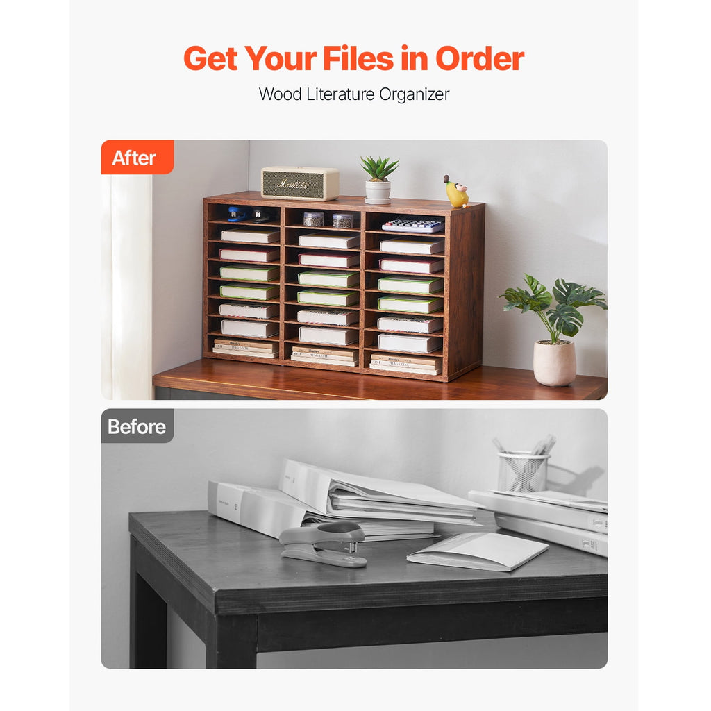 Document Divider, 24 Sections Office Postbox with Detachable Racks, Timber Postbox Arranger Particle Board for Office... - Image 4
