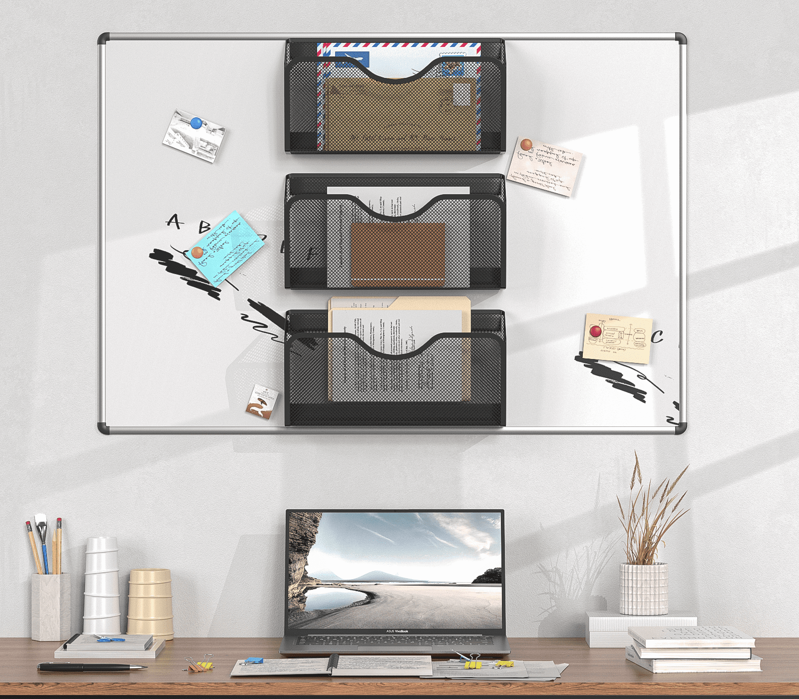 Paper Mail Organizer No Drilling Magazine Paper Document / Hanging Organizer - Image 5