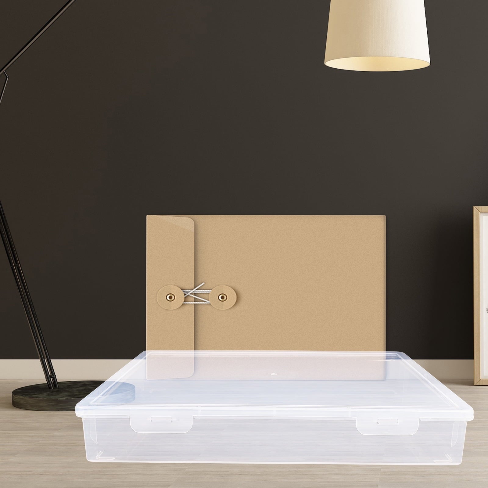 PP Office Document Storage Box Large Capacity Flat Shape Secure Closure - Image 3