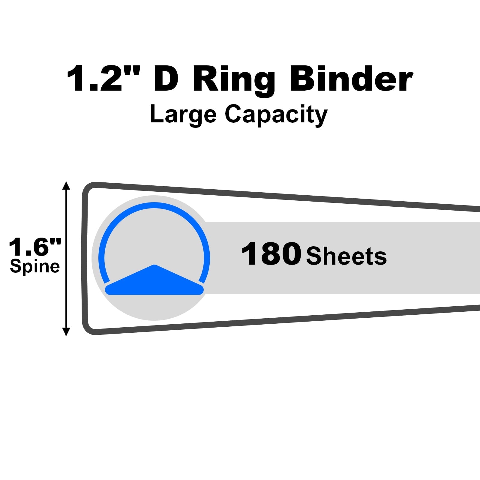 3 Ring Binder 1.2 inch, 4 Pack D Ring Binder, Assorted Colors, Large Capacity, Versatile Binders Fits 8.5'' x 11'' Le... - Image 2