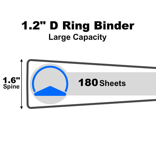 3 Ring Binder 1.2 inch, 4 Pack D Ring Binder, Assorted Colors, Large Capacity, Versatile Binders Fits 8.5'' x 11'' Le... - Image 2