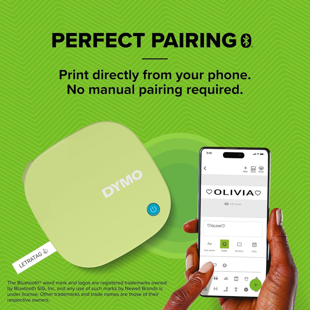 JJEAN-LetraTag 200B Bluetooth Label Maker, Compact Label Printer, Connects Through Bluetooth Wireless Technology to iOS and Android, Include - Image 4