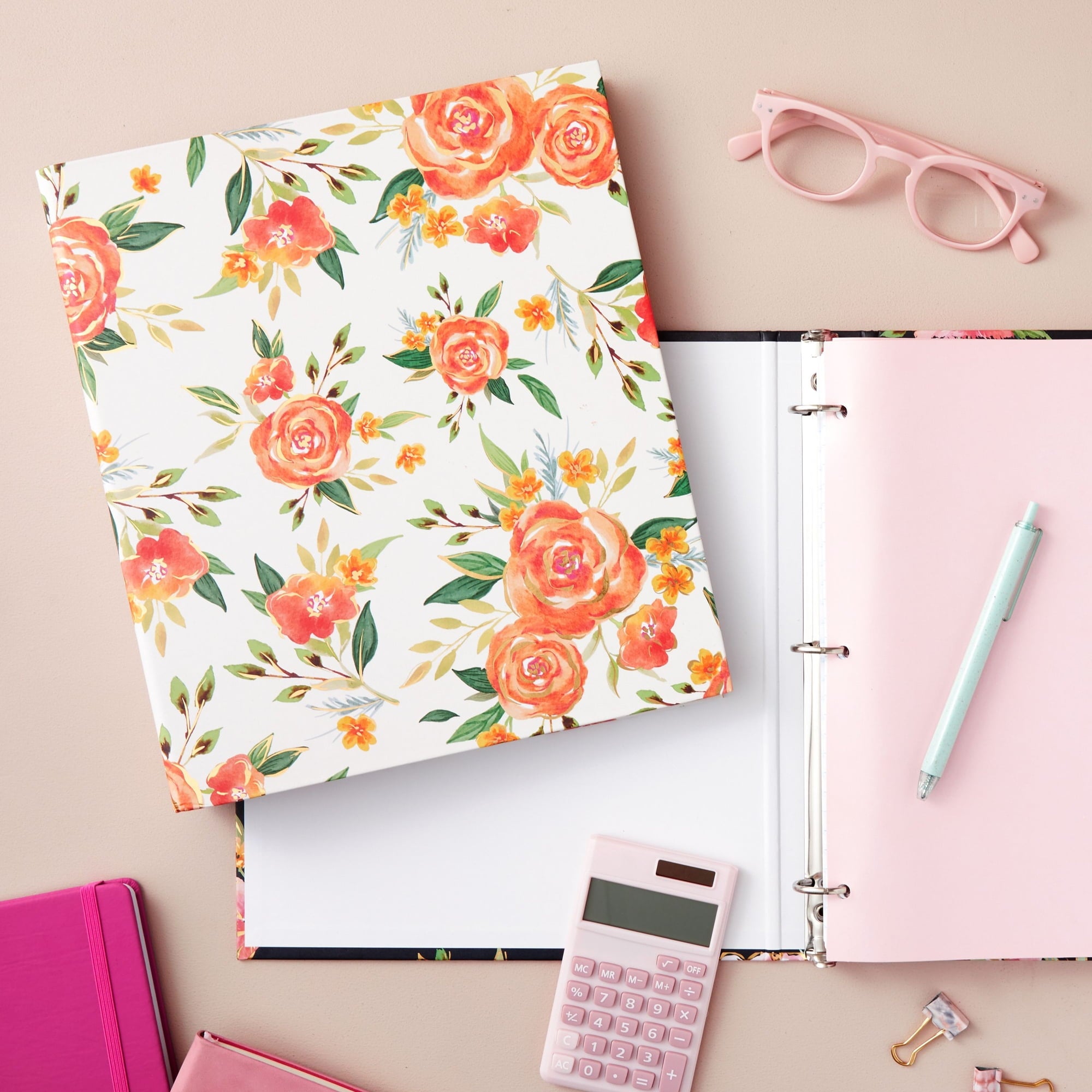 2 Pack Colorful Floral 3 Ring Binder with 1.5 Inch Rings, Decorative File Folder for Office Supplies, Planner, Portfo... - Image 3
