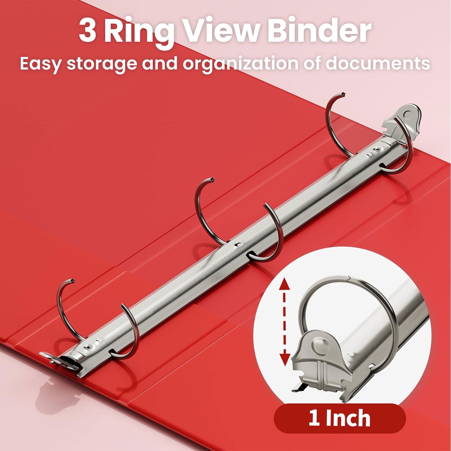 1 inch 3 Ring Binder Notebook Binders Holds 200 Sheets of Letter Size School Paper Organizer with Pockets 6 Pack PVC-... - Image 4