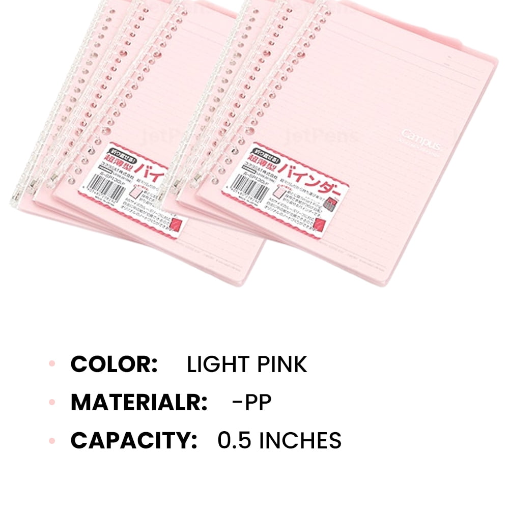 Smart Ring binder, Up to 25 Sheets, B5, Light Pink (ル-) - Image 6