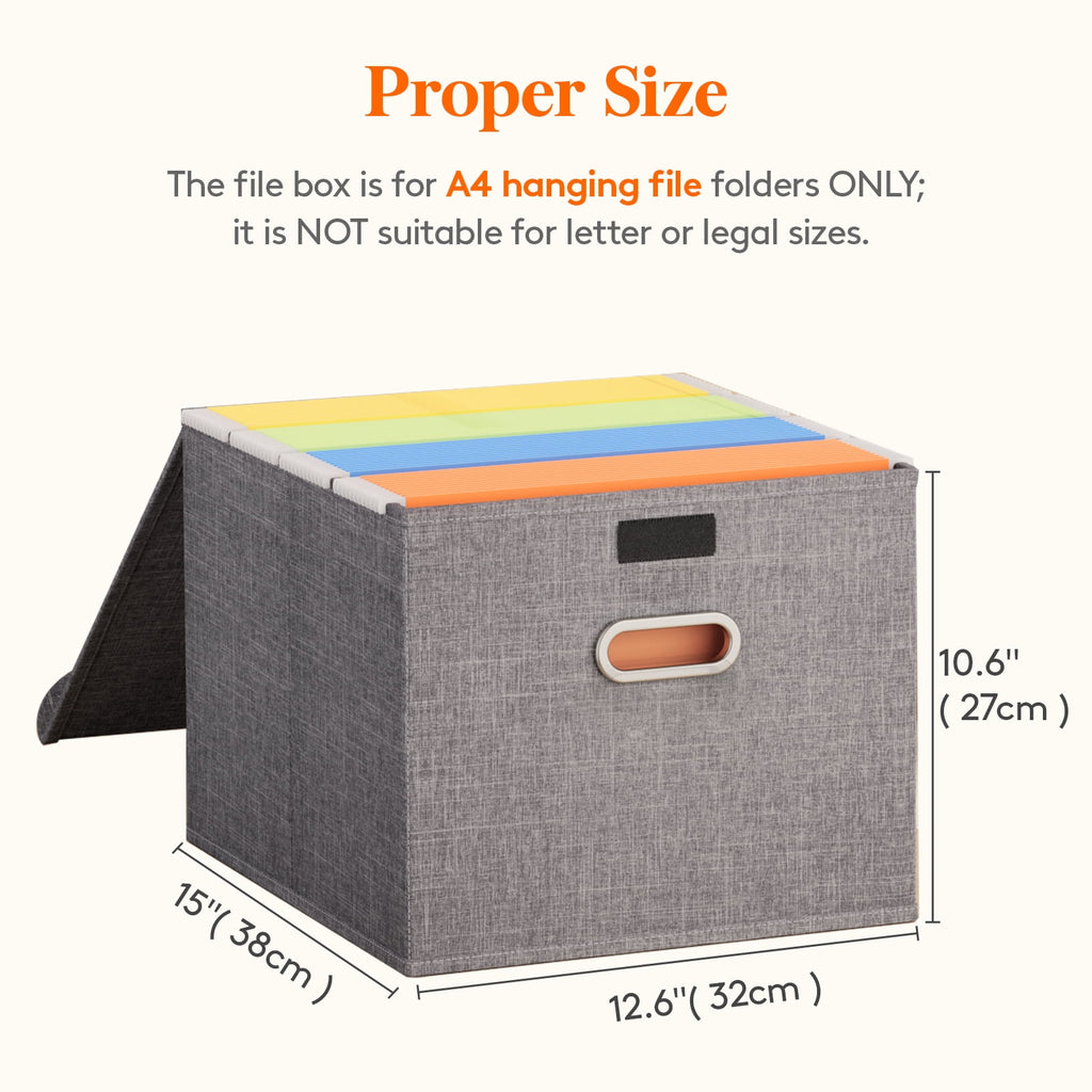 Lifewit File Organizer Box with Lids, Portable Storage File Boxes with Plastic Slide, Hanging File Boxes Document Storage for Home Office Su - Image 2
