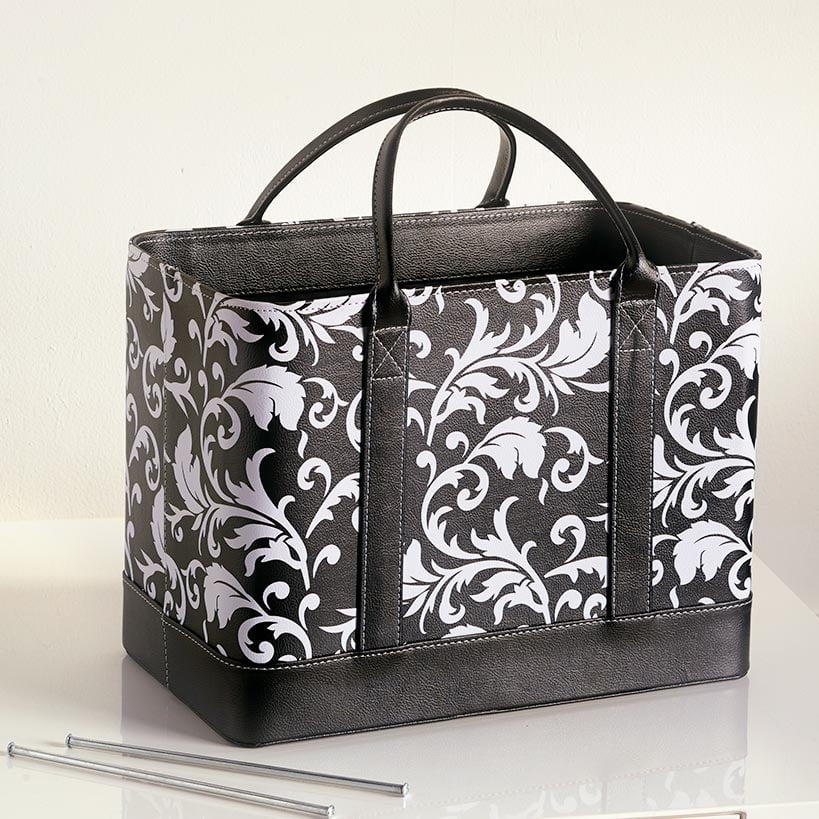 The Lakeside Collection Faux Leather Letter-Size File Organizer, Black - Image 6
